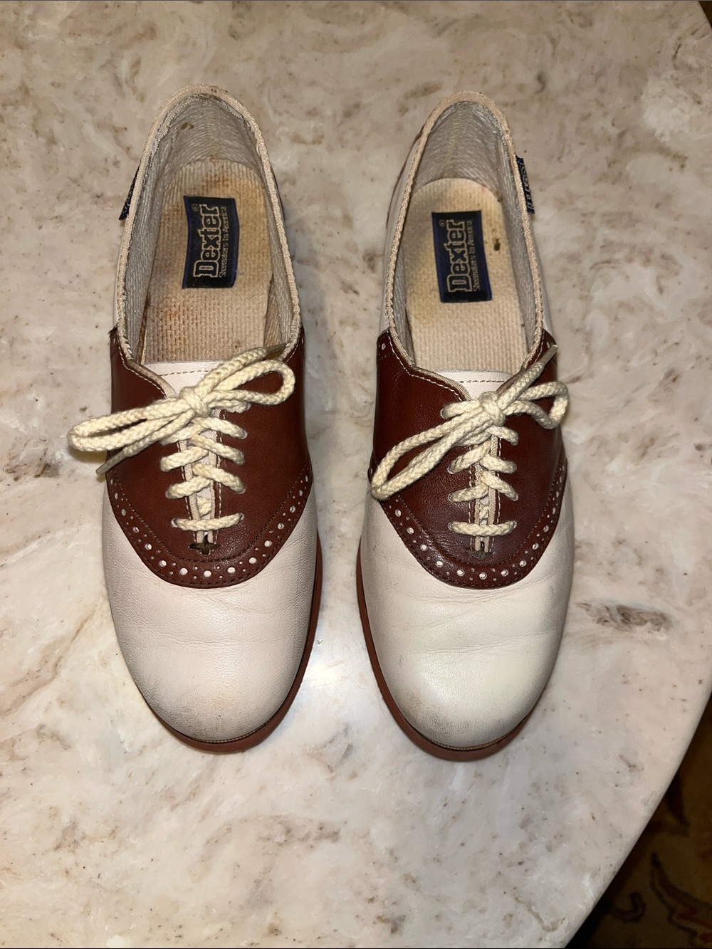 Vintage Dexter Cream and Brown Saddle Shoes - Picture 5 of 10